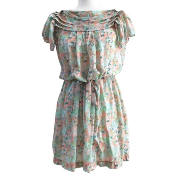MAX STUDIO Pastel Floral Short Dress - Picture 1 of 7